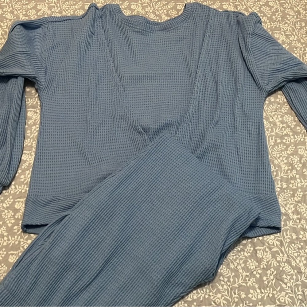 ZeroXposur Light Blue Waffle Knit Set